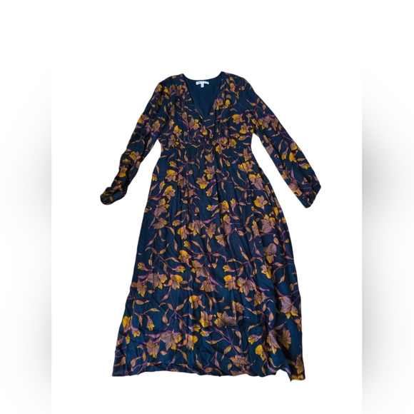 Dr2 Longsleeve Floral Dress V Neck Size M - Picture 1 of 4